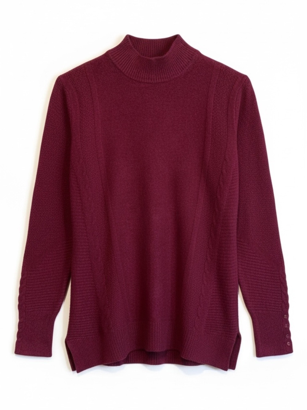 Jon & Anna Maroon Mock Neck Knit Sweater – XL